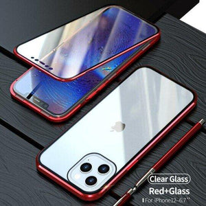 Upgraded Two Side Tempered Glass Magnetic Adsorption Phone Case for iPhone