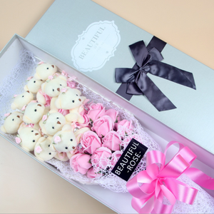11 Stems Plush Bouquet（11 Bear& 11 Rose）