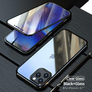 Upgraded Two Side Tempered Glass Magnetic Adsorption Phone Case for iPhone