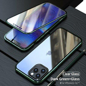 Upgraded Two Side Tempered Glass Magnetic Adsorption Phone Case for iPhone