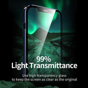 Upgraded Two Side Tempered Glass Magnetic Adsorption Phone Case for iPhone