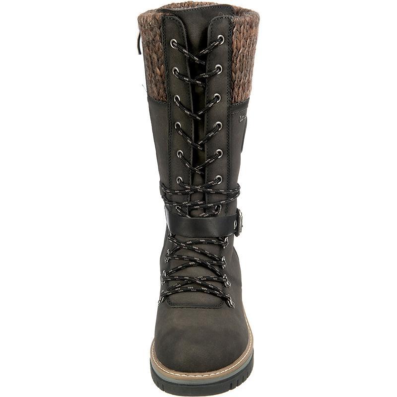 Women Buckle Lace Knitted Mid-calf Boots