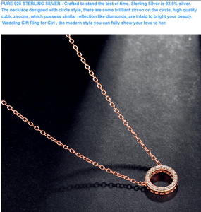 925 Sterling Silver Rose Gold Plated Necklace