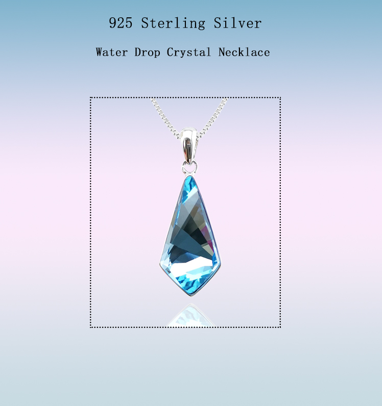 925 crystal pendant sterling silver necklace