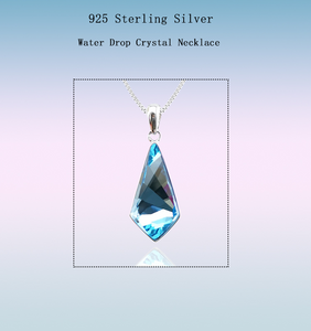 925 crystal pendant sterling silver necklace