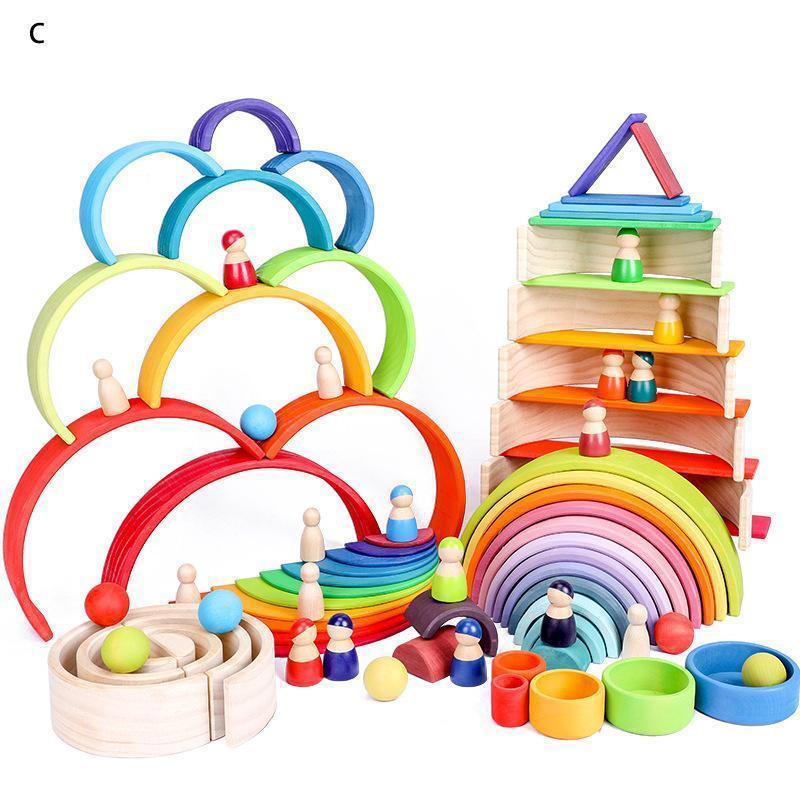 (50% Off NOW!! )Stacking Wooden Rainbow（Buy 2, Get Free Shipping）