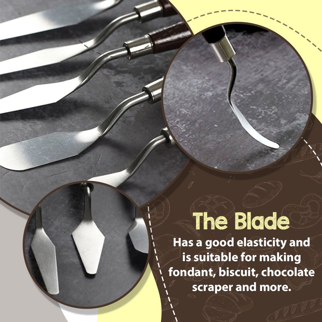 5Pcs Stainless Steel Baking Pastry Spatulas