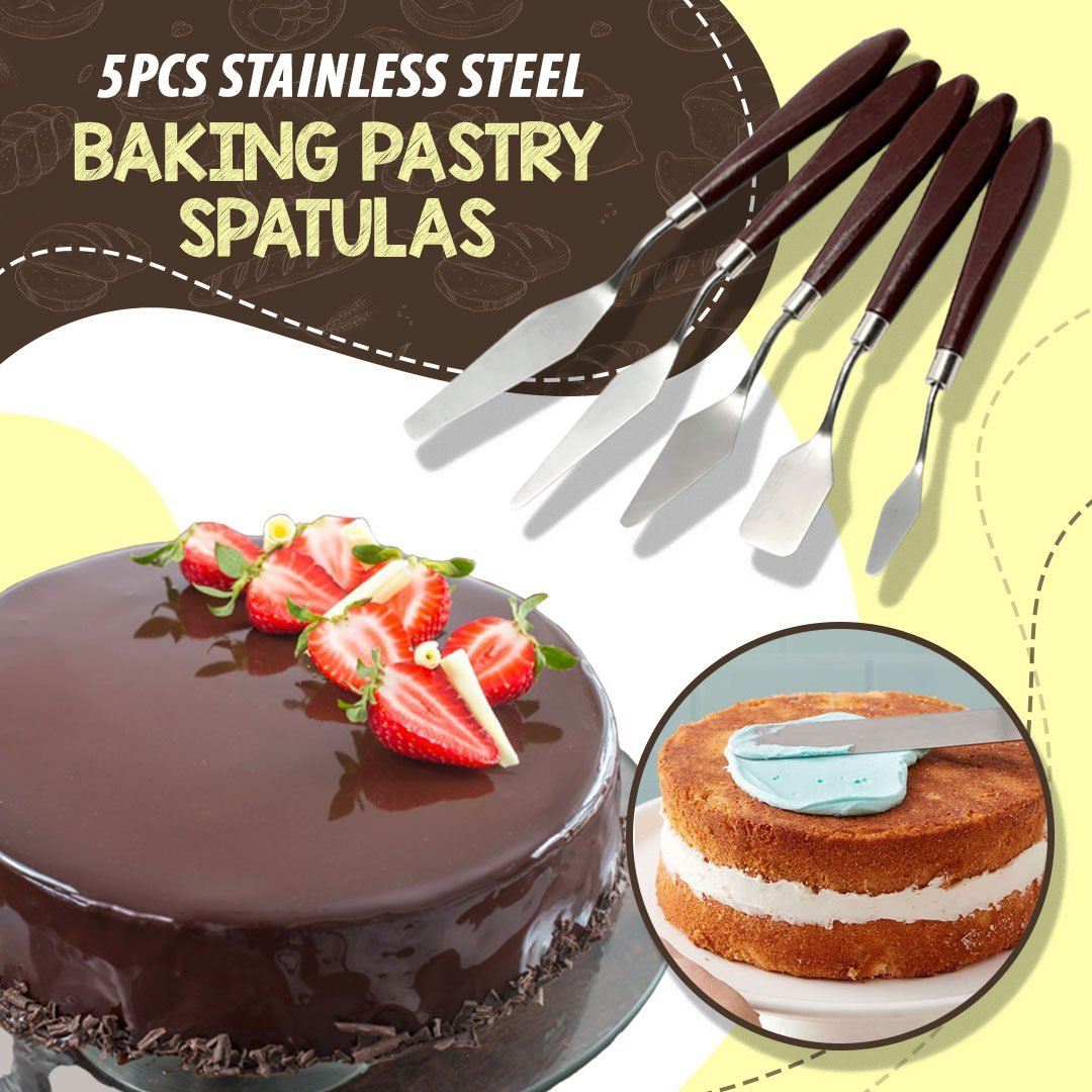 5Pcs Stainless Steel Baking Pastry Spatulas