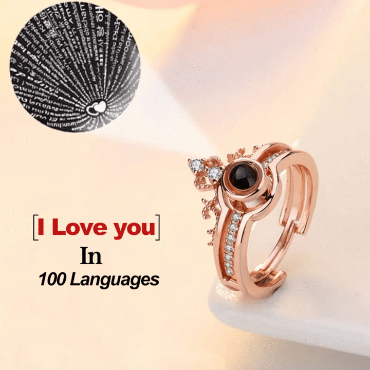 100 Languages "I LOVE YOU" Ring，Necklace(Ring is adjustable)