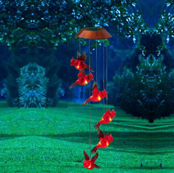 Color-Changing Solar LED Waterproof Hummingbird Wind Chimes