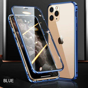 Upgraded Two Side Tempered Glass Magnetic Adsorption Phone Case for iPhone