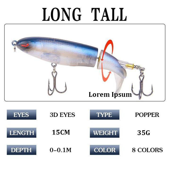 Floating Rotating Tail Lures Hard Bait