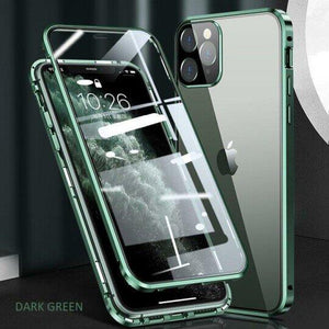 Upgraded Two Side Tempered Glass Magnetic Adsorption Phone Case for iPhone