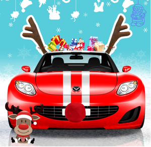 🔥Christmas Hot Sale🔥Car Reindeer Antlers & Nose Decorations