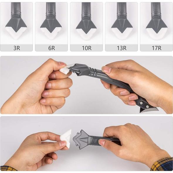 3 in 1 Silicone Caulking Tools（stainless steelhead）