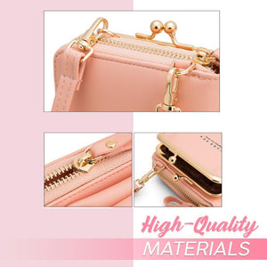 Leather One-Shoulder Phone Wallet Bag