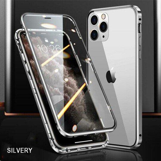 Upgraded Two Side Tempered Glass Magnetic Adsorption Phone Case for iPhone