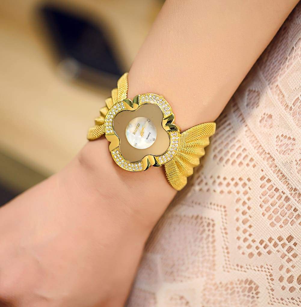Elegant Butterfly Gold Watch