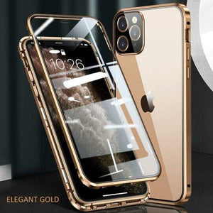 Upgraded Two Side Tempered Glass Magnetic Adsorption Phone Case for iPhone