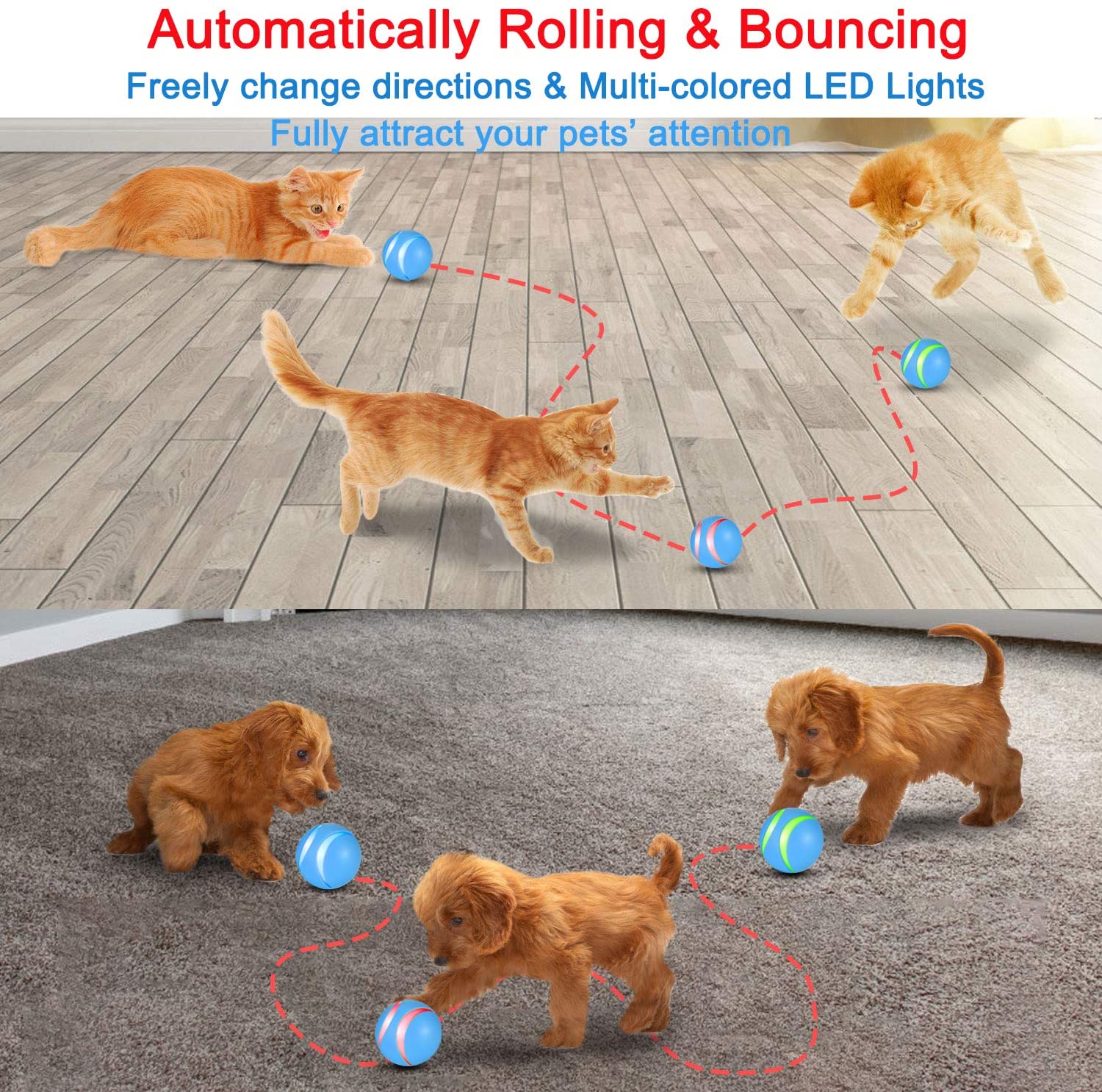 USB Rechargeable Smart Interactive Toy for Cat&Dog