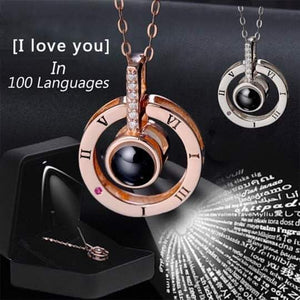 100 Languages "I LOVE YOU" Ring，Necklace(Ring is adjustable)