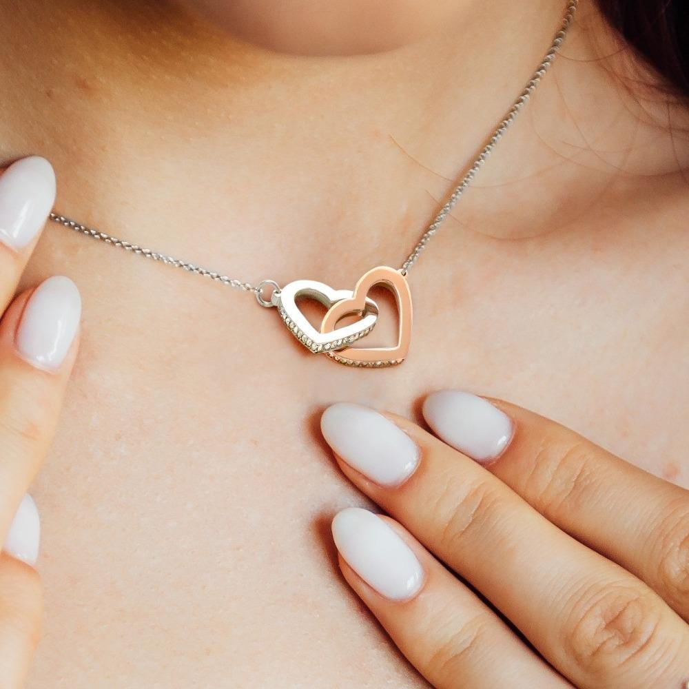 HUSBAND TO WIFE - "I'M NOT PERFECT" INTERLOCKING HEARTS 3D NECKLACE
