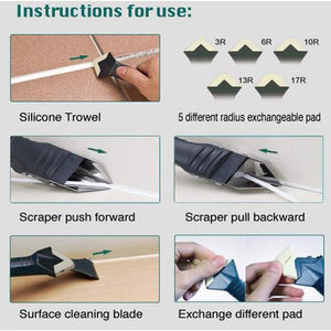 3 in 1 Silicone Caulking Tools（stainless steelhead）
