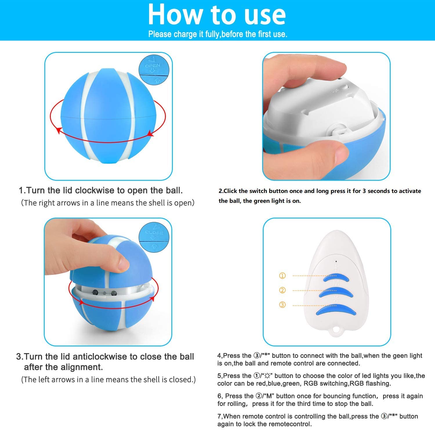 USB Rechargeable Smart Interactive Toy for Cat&Dog
