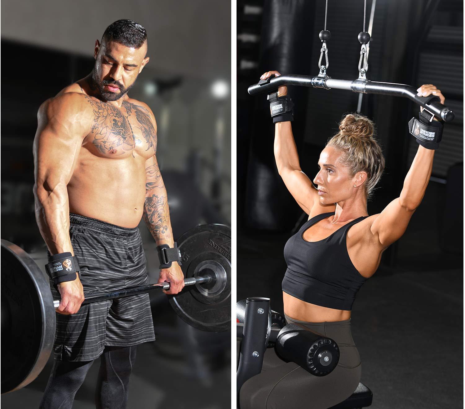 EASYLIFT™ WEIGHT LIFTING HOOKS GRIPS WITH WRIST WRAPS & STRAPS (PAIR)