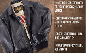 [Factory Outlet] 50% OFF Holiday Sale - Men's Air Force A-2 Leather Flight Bomber Jacket [FREE SHIPPING]