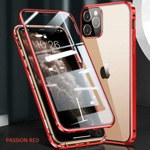 Upgraded Two Side Tempered Glass Magnetic Adsorption Phone Case for iPhone