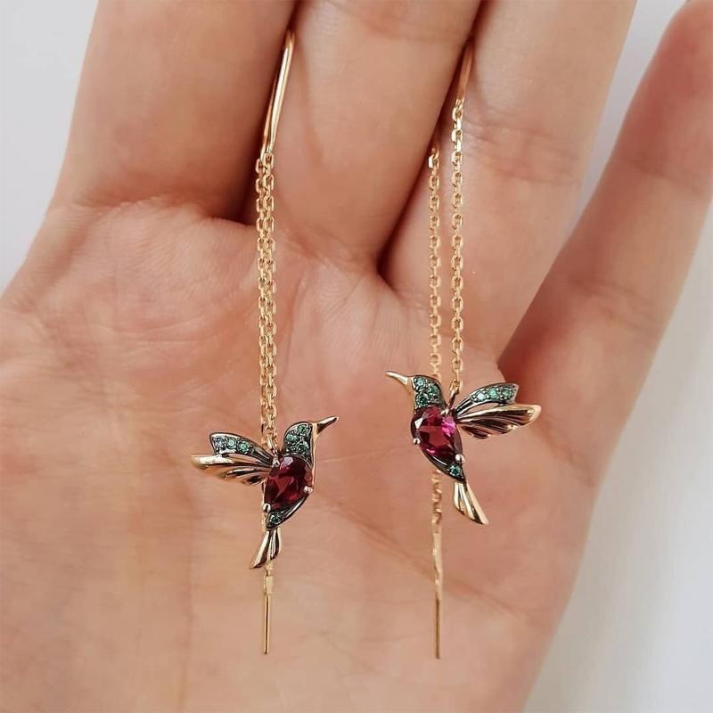 🔥Christmas Hot Sale🔥Ladies Elegant Hummingbird Rhinestone Stud Earrings