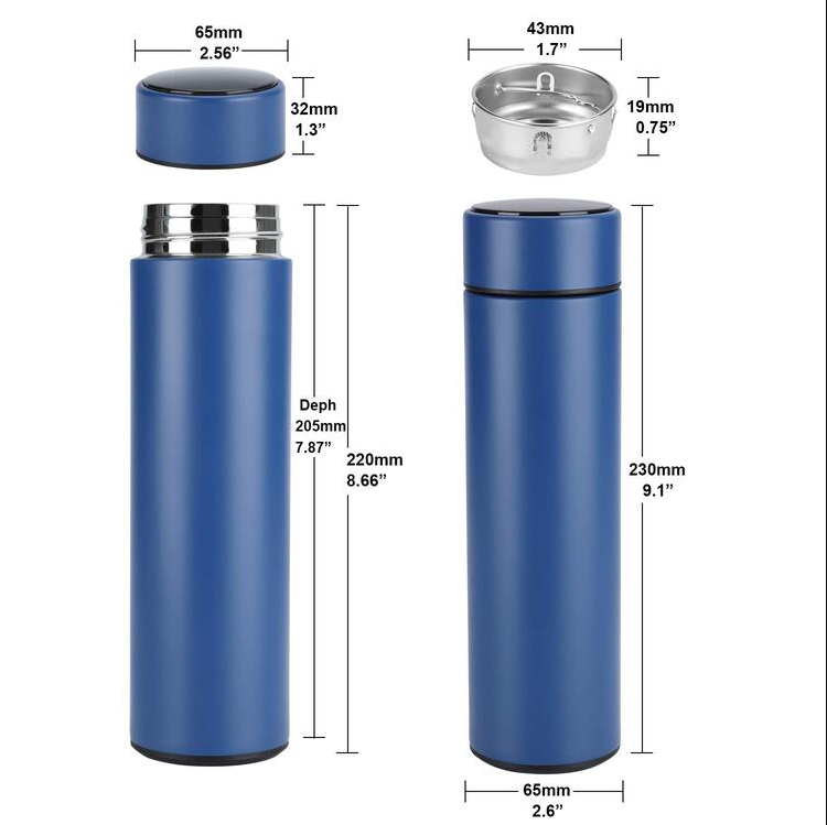 Temperature Display Vacuum Insulated Water Bottle