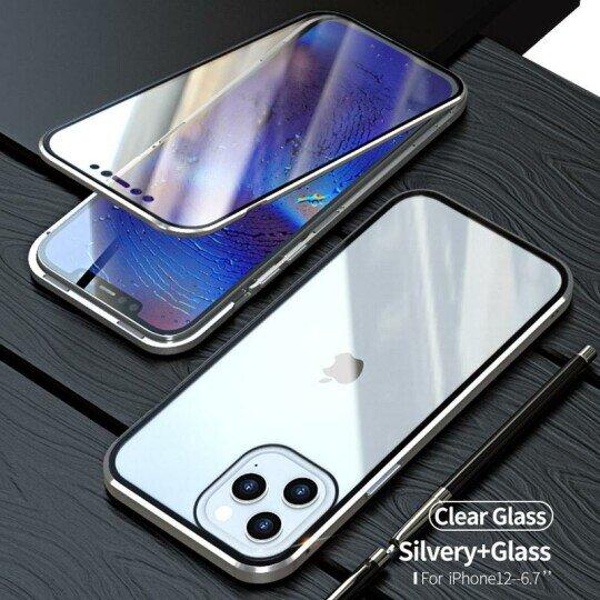 Upgraded Two Side Tempered Glass Magnetic Adsorption Phone Case for iPhone
