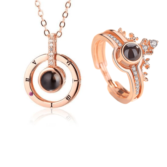100 Languages "I LOVE YOU" Ring，Necklace(Ring is adjustable)
