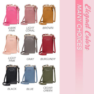 Leather One-Shoulder Phone Wallet Bag
