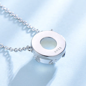 S925 Silver Halo Crystal Gradient Aurora Necklace