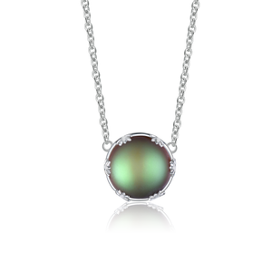 S925 Silver Halo Crystal Gradient Aurora Necklace