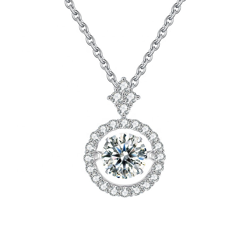 925 Sold Sterling Silver Necklace Moissanite Diamond Necklace