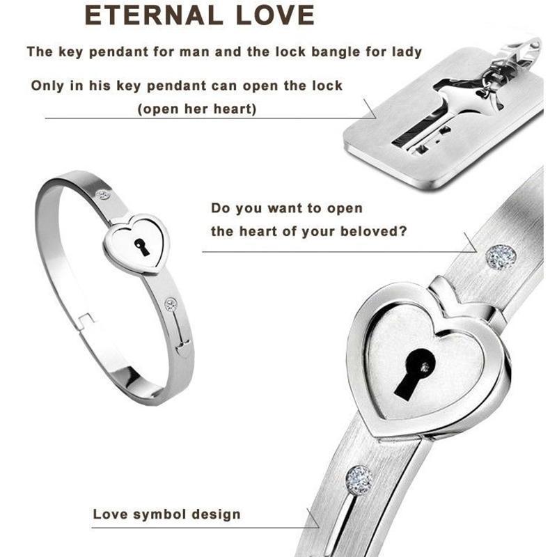 Heart Lock Bracelet & Key Necklace - Online Low Price - MOLOOCO