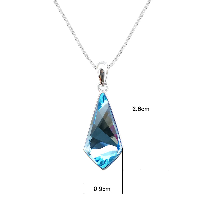 925 crystal pendant sterling silver necklace