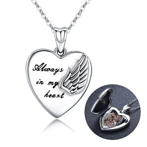 Always in my heart Angel Wings Pendant