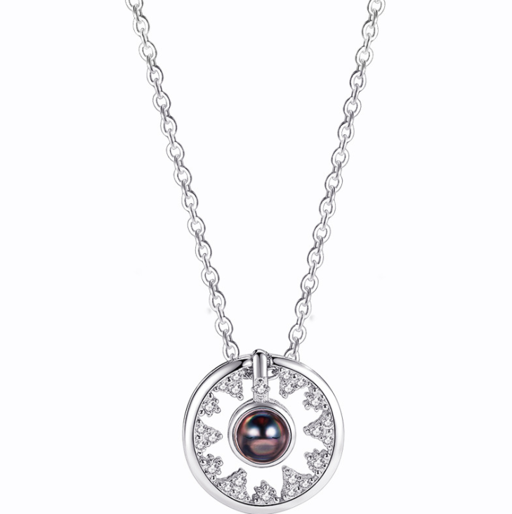 S925 Fashion Pendant Sterling Silver Necklaces Collarbone Chain Round Necklaces