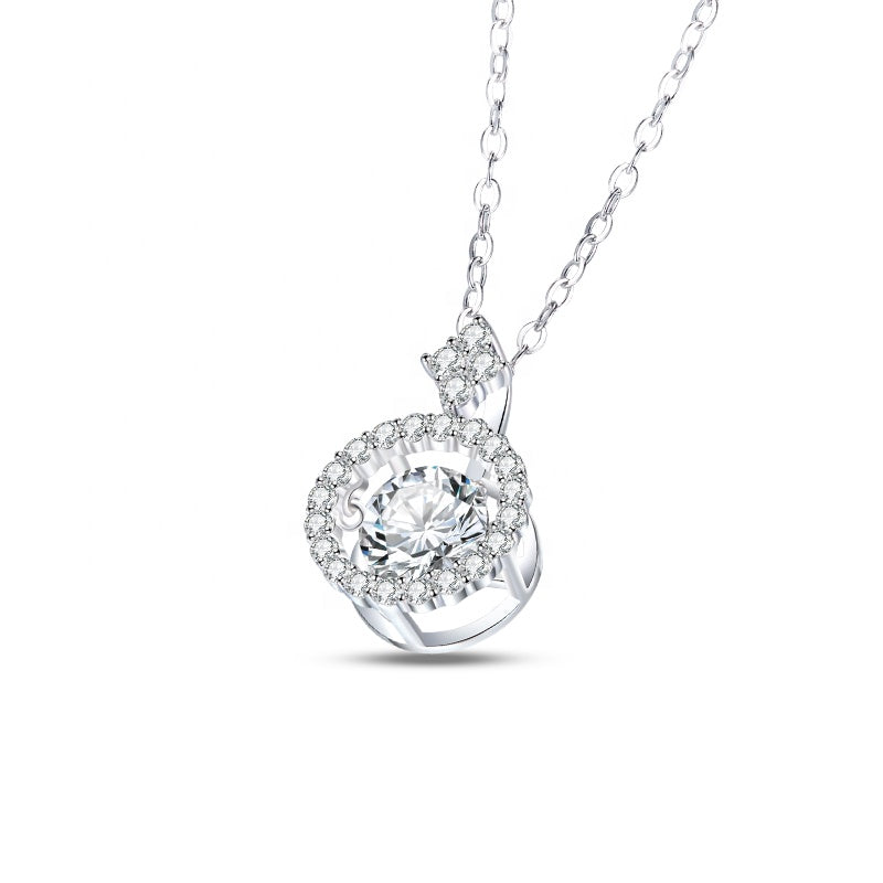 925 Sold Sterling Silver Necklace Moissanite Diamond Necklace