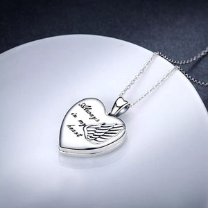 Always in my heart Angel Wings Pendant