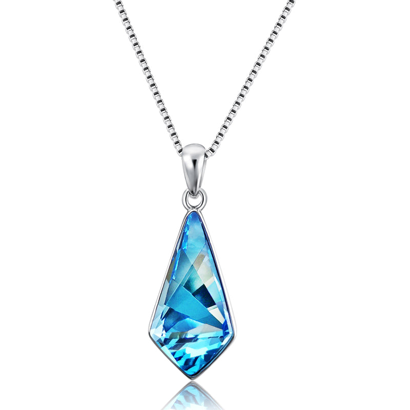 925 crystal pendant sterling silver necklace