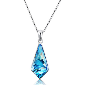 925 crystal pendant sterling silver necklace