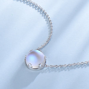 S925 Silver Halo Crystal Gradient Aurora Necklace