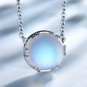 S925 Silver Halo Crystal Gradient Aurora Necklace