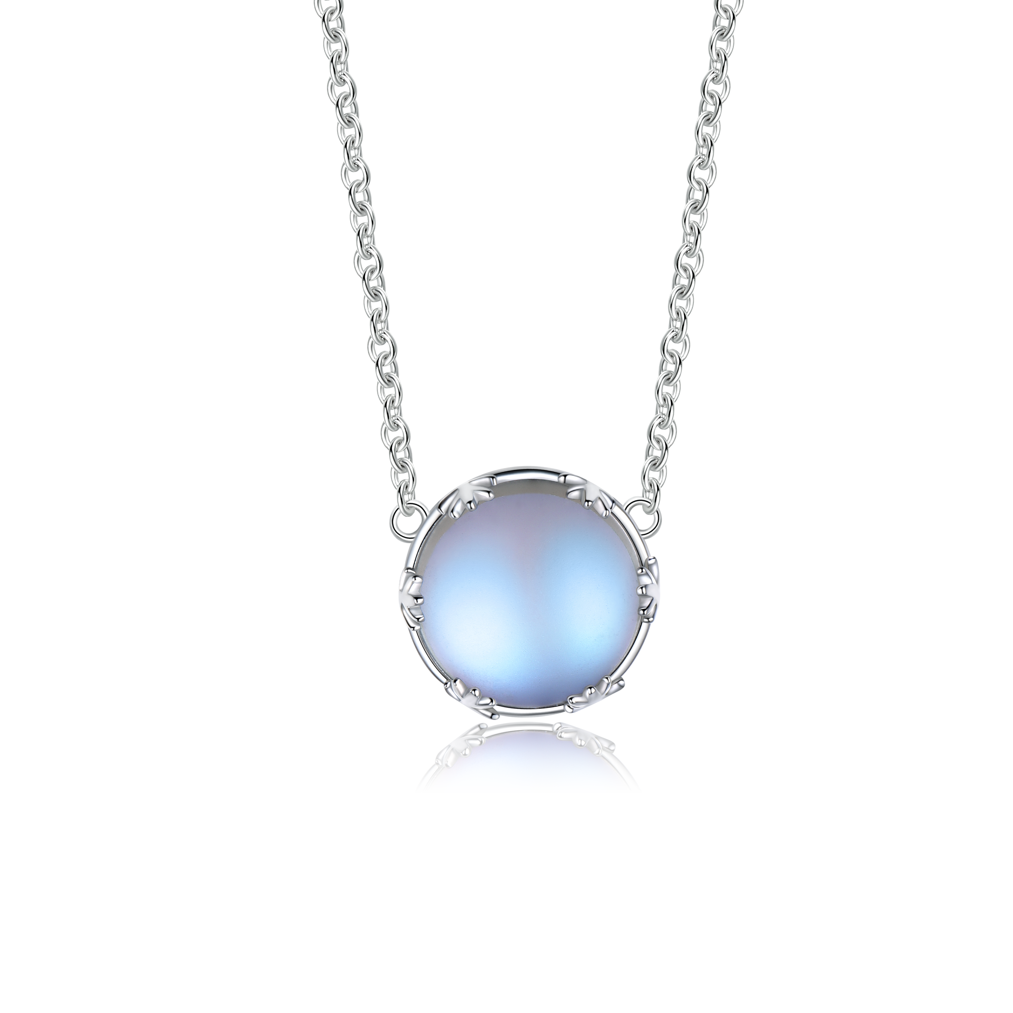 S925 Silver Halo Crystal Gradient Aurora Necklace